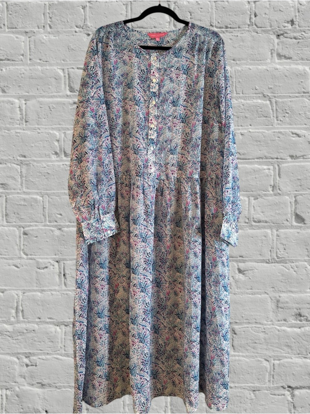NWT Simply Southern Blue and Pink CONFETTI MAXI DRESS XL